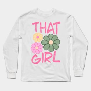 Vintage That Girl Aesthetic Y2K Flower Long Sleeve T-Shirt